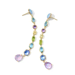 8-Stone Linear Drop Earrings