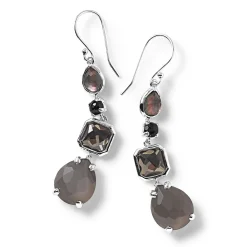 4-Stone Mixed Shape Drop Earrings