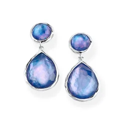 2-Stone Snowman Post Earrings