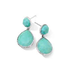 2-Stone Snowman Post Earrings