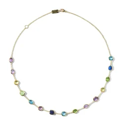 15-Stone Station Chain Necklace