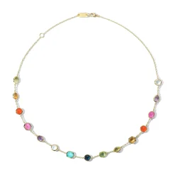 15-Stone Station Chain Necklace