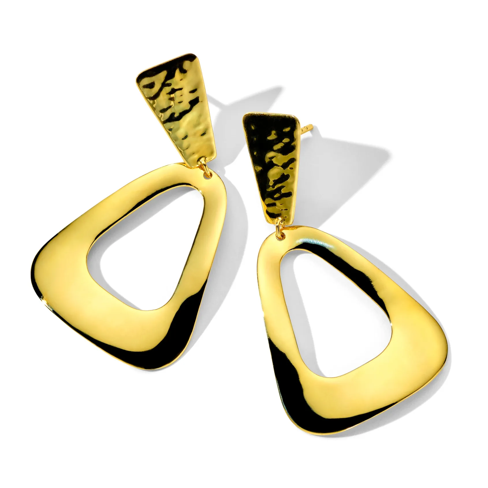 Textured Open Disc Post Earrings