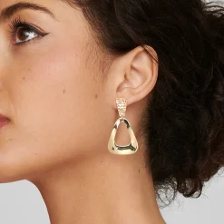 Textured Open Disc Post Earrings
