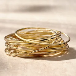 Thin Faceted Bangle Bracelet