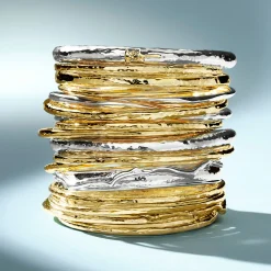 Thin Faceted Bangle Bracelet