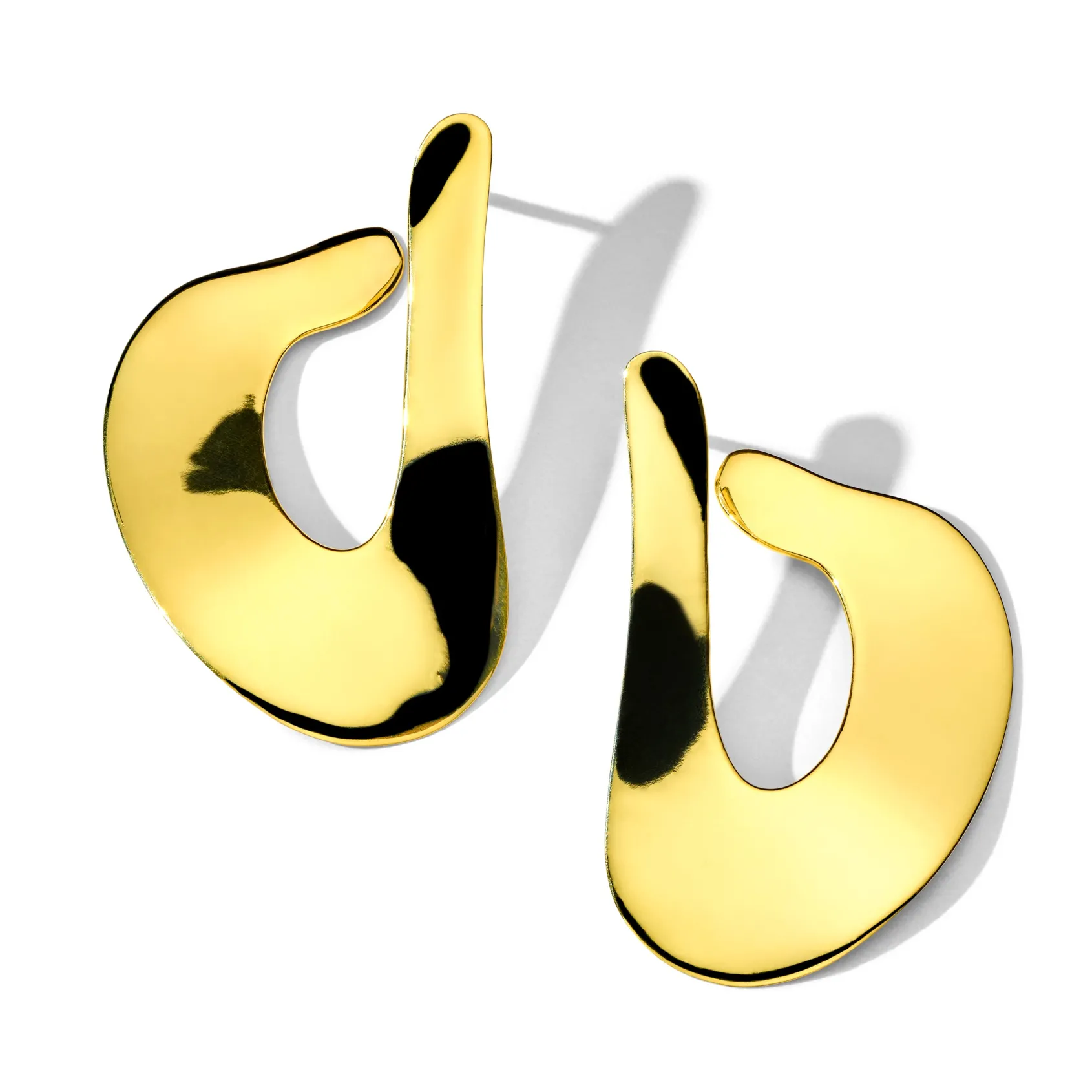 Wavy Organic Disc Post Earrings