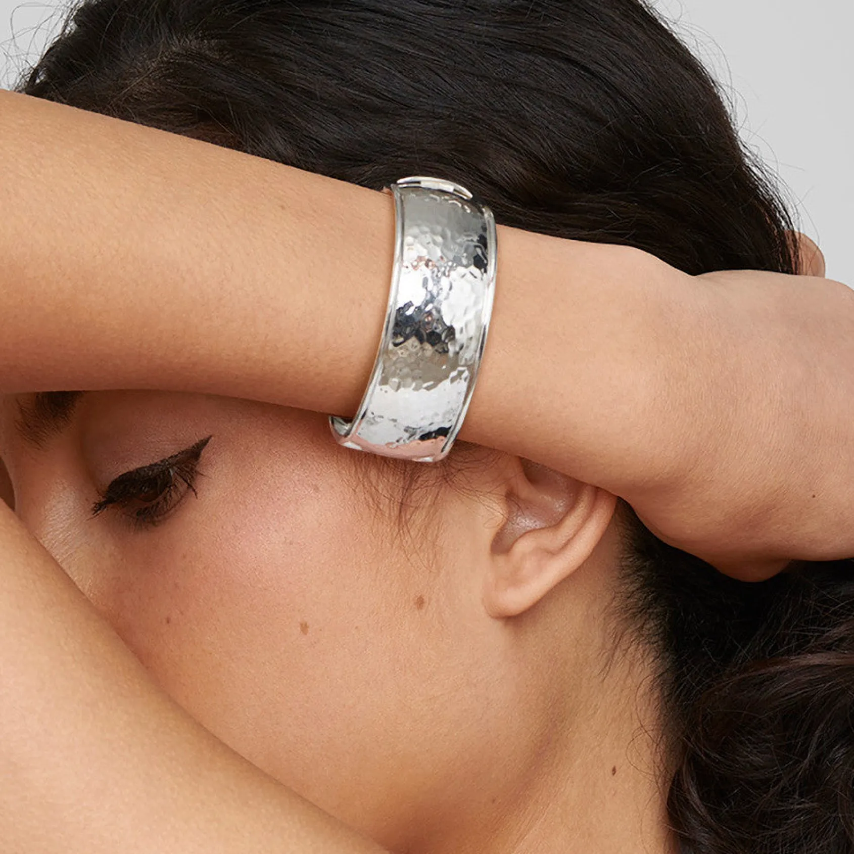 Wide Goddess Hinged Bangle